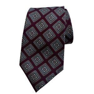 Vintage Christian Dior Monsieur Tie Mens All Silk Geometric USA Made Classic